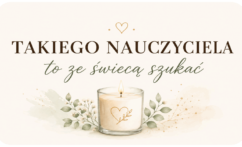 naklejki na świece dla nauczyciela minimalistyczne z eukaliptusem