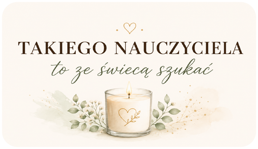 naklejki na świece dla nauczyciela minimalistyczne z eukaliptusem
