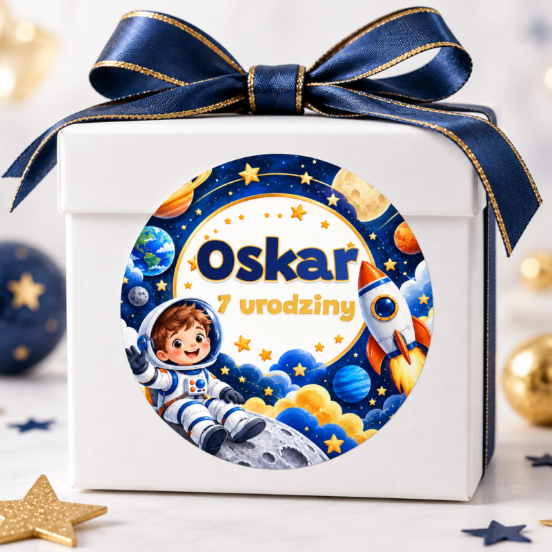 naklejki urodzinowe personalizowane kosmos