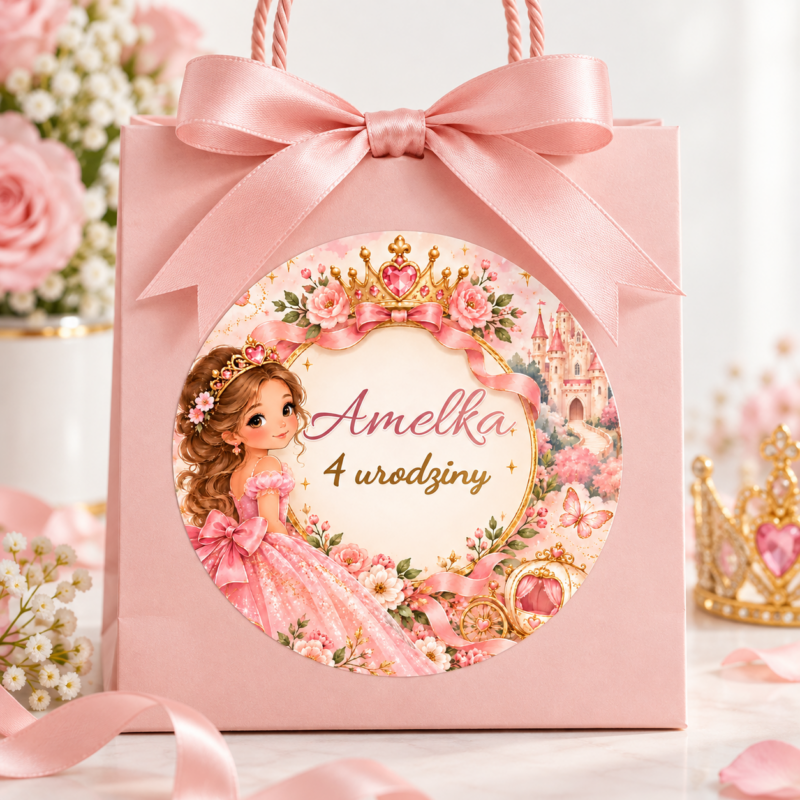 naklejki urodzinowe personalizowane księżniczka