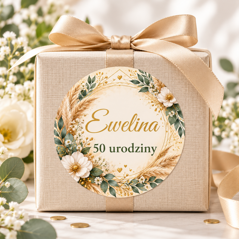 naklejki urodzinowe personalizowane boho pastelowe