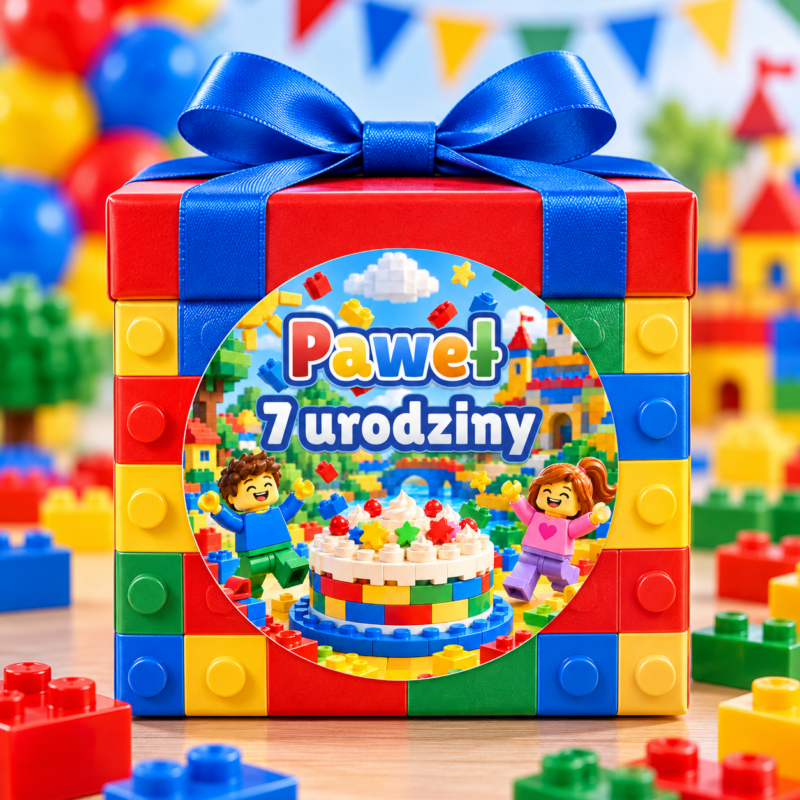 naklejki urodzinowe personalizowane klocki
