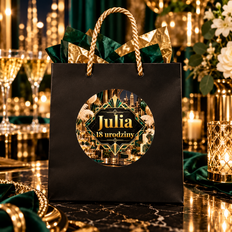 naklejki urodzinowe personalizowane art deco