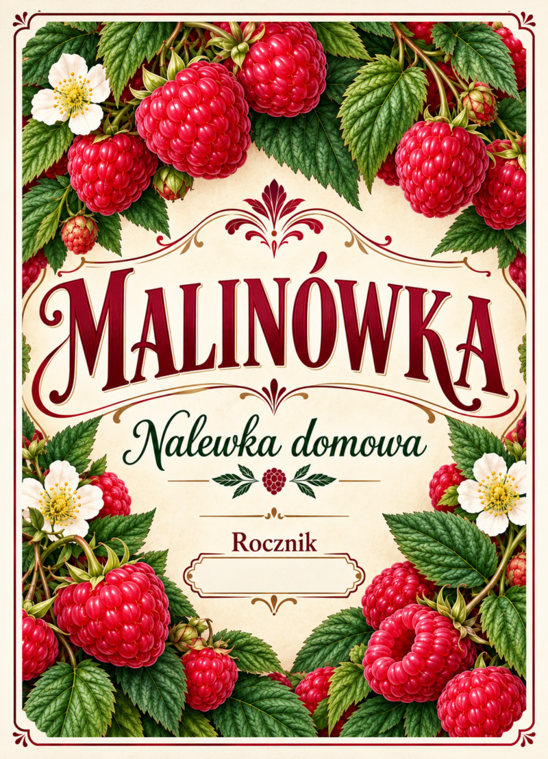 Etykiety na nalewkę – Malinówka