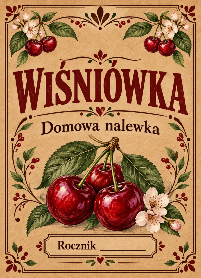 Etykiety na nalewkę – Wiśniówka