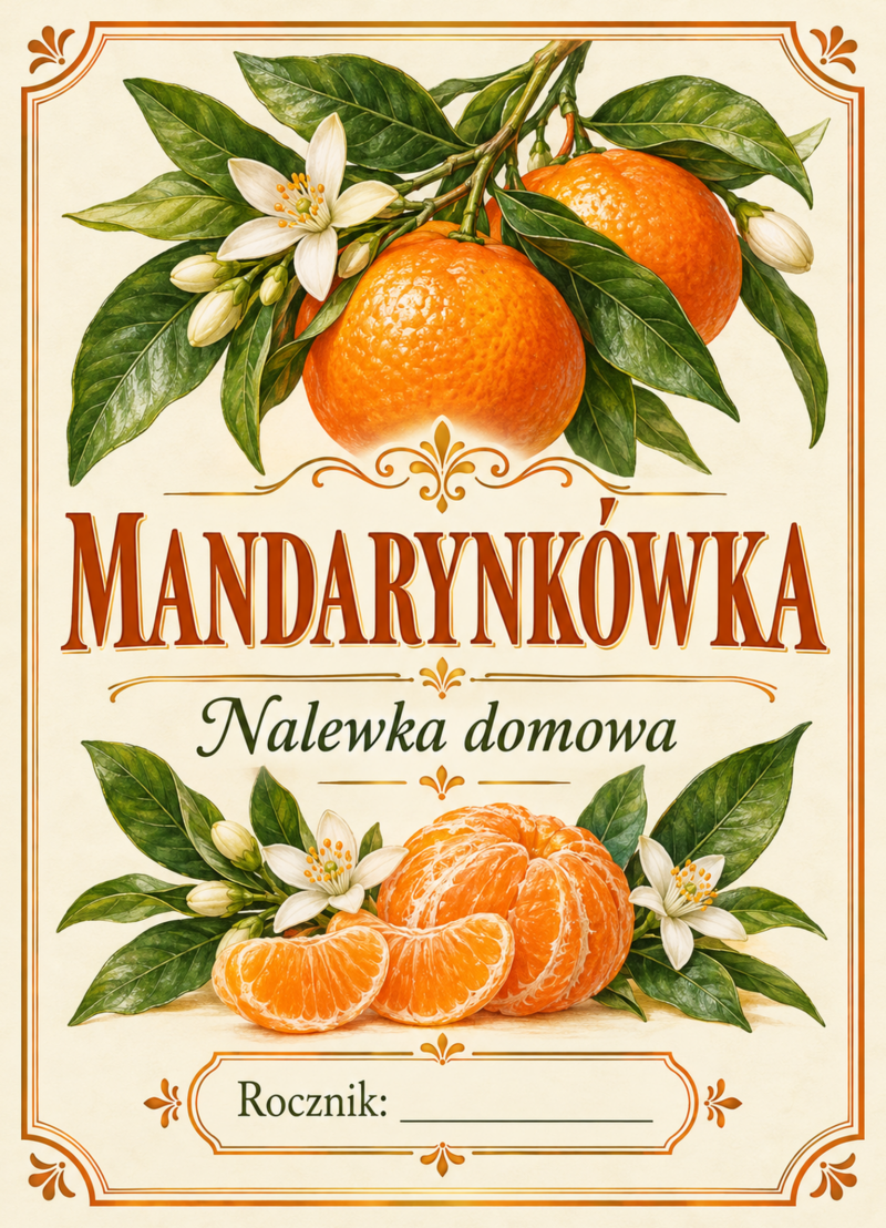 Etykiety na nalewkę – Mandarynkówka