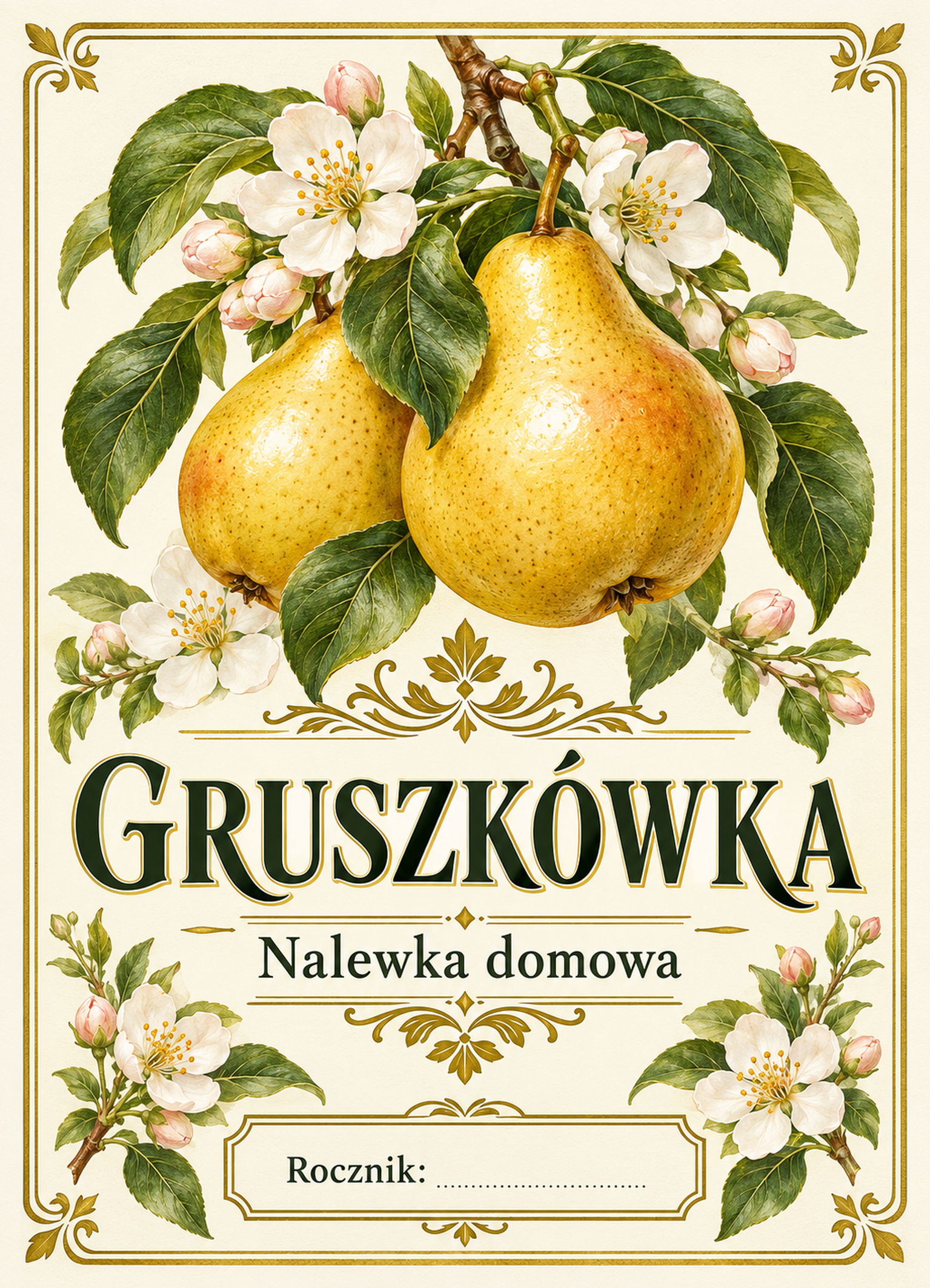 Etykiety na nalewkę – Gruszkówka
