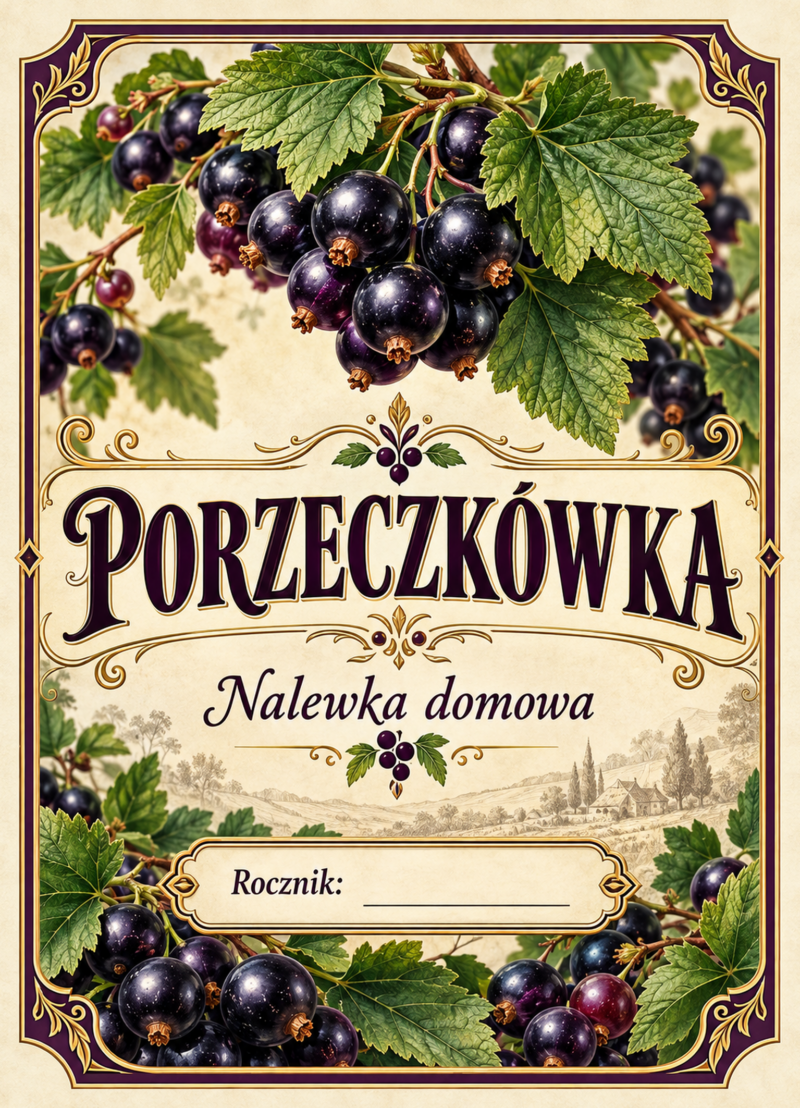Etykiety na nalewkę – Porzeczkówka