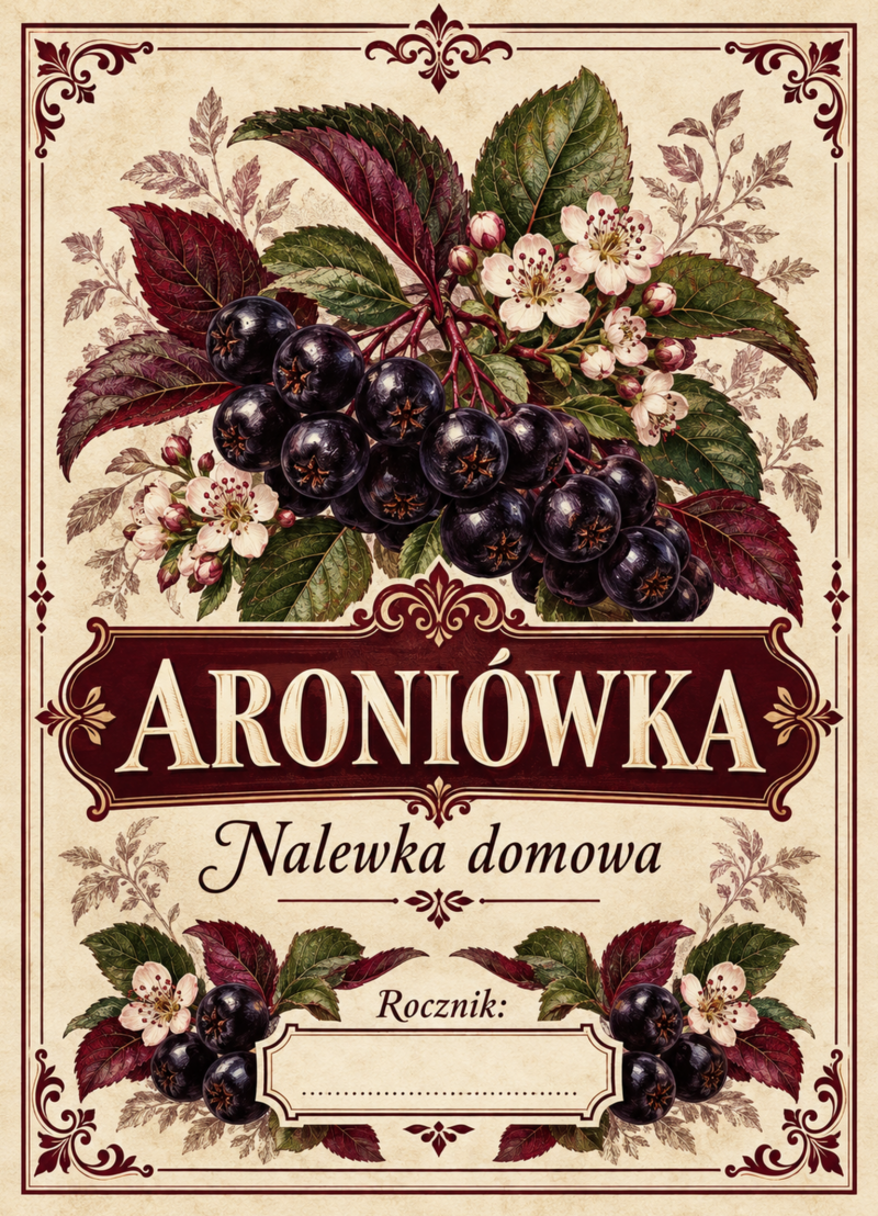 Etykiety na nalewkę – Aroniówka