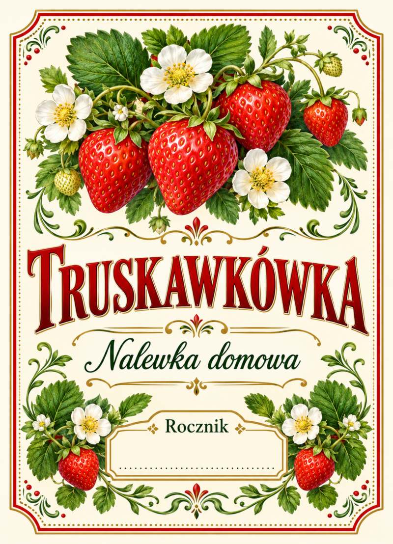 Etykiety na nalewkę – Truskawkówka