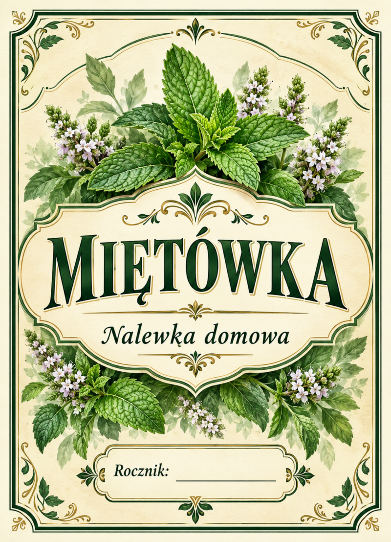 Etykiety na nalewkę – Miętówka