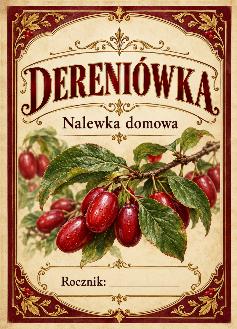 Etykiety na nalewkę – Dereniówka