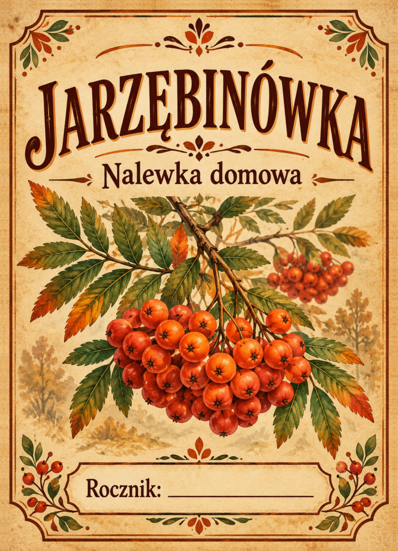 Etykiety na nalewkę – Jarzębinówka