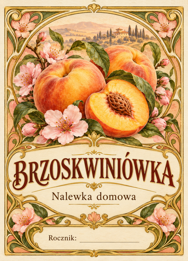 Etykiety na nalewkę – Brzoskwiniówka