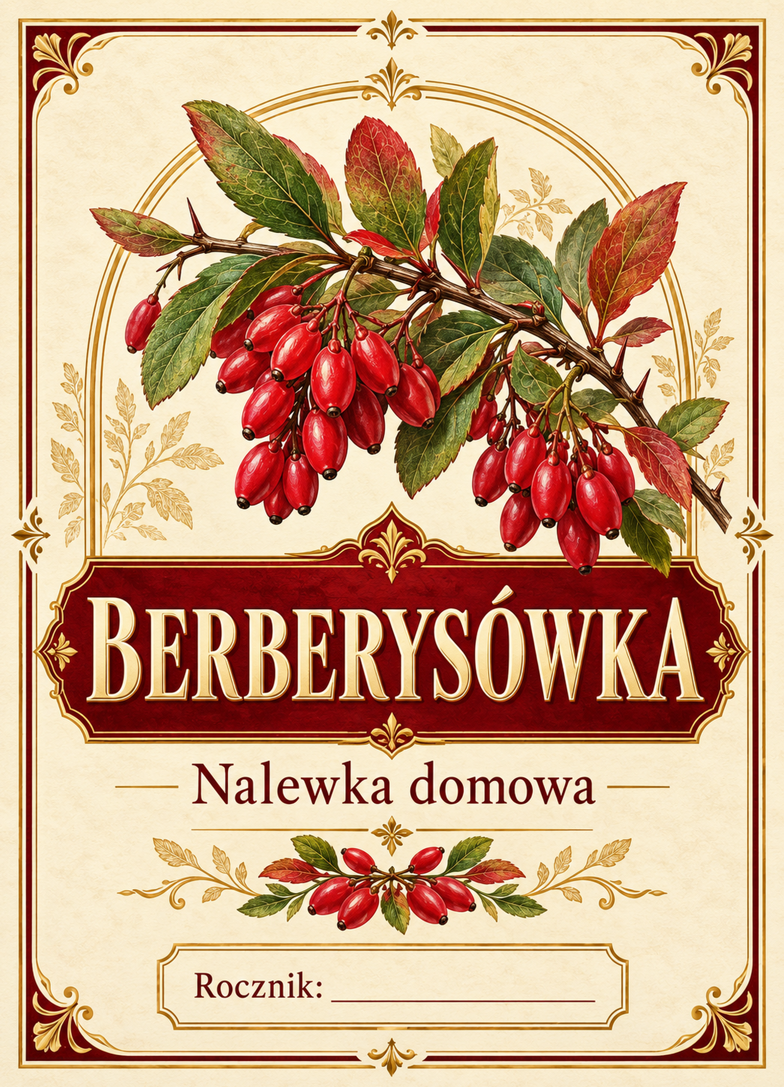 Etykiety na nalewkę – Berberysówka