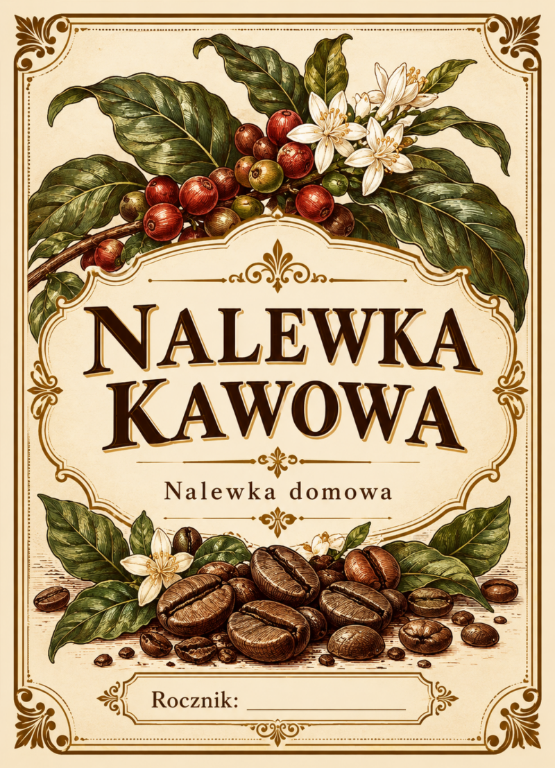 Etykiety na nalewkę – Nalewka kawowa