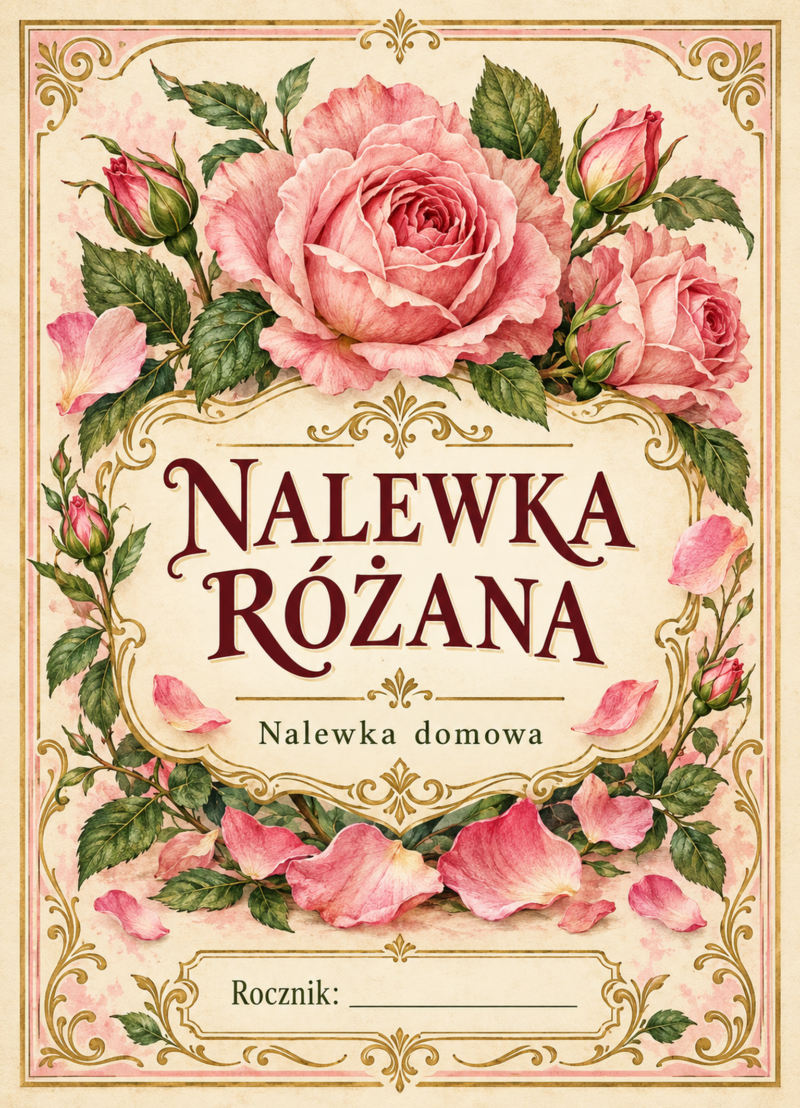 Etykiety na nalewkę – Nalewka różana
