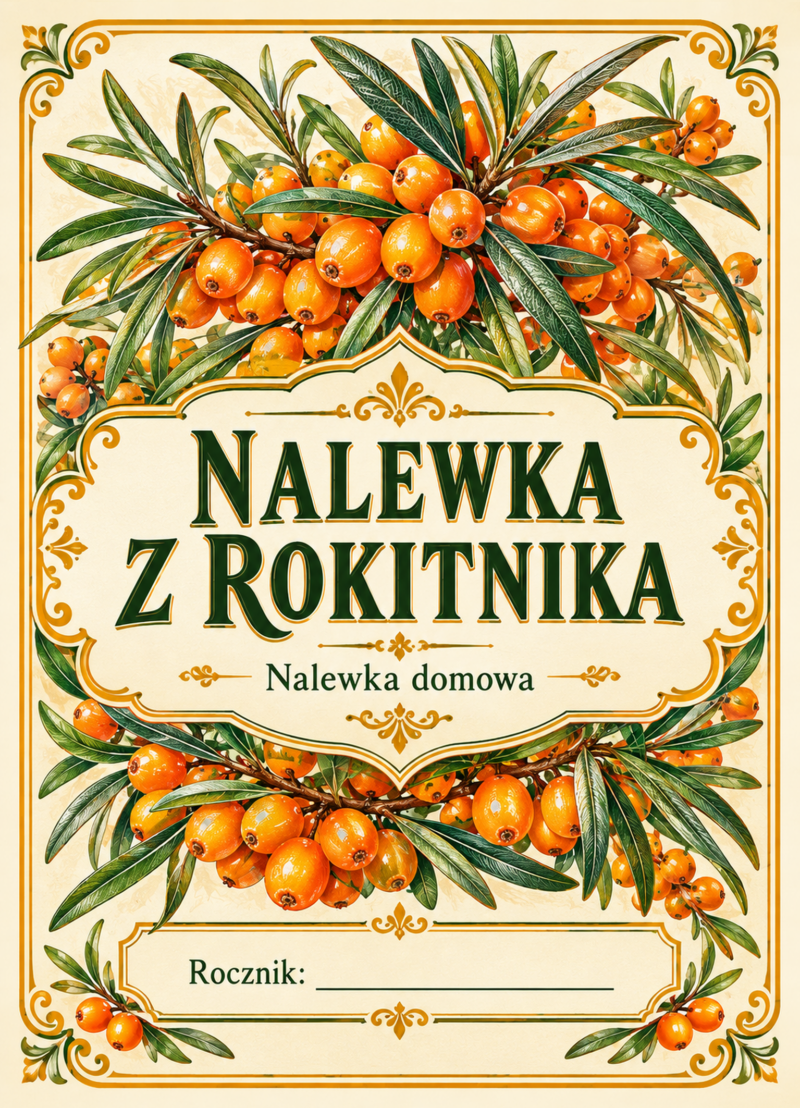 Etykiety na nalewkę – Nalewka z rokitnika