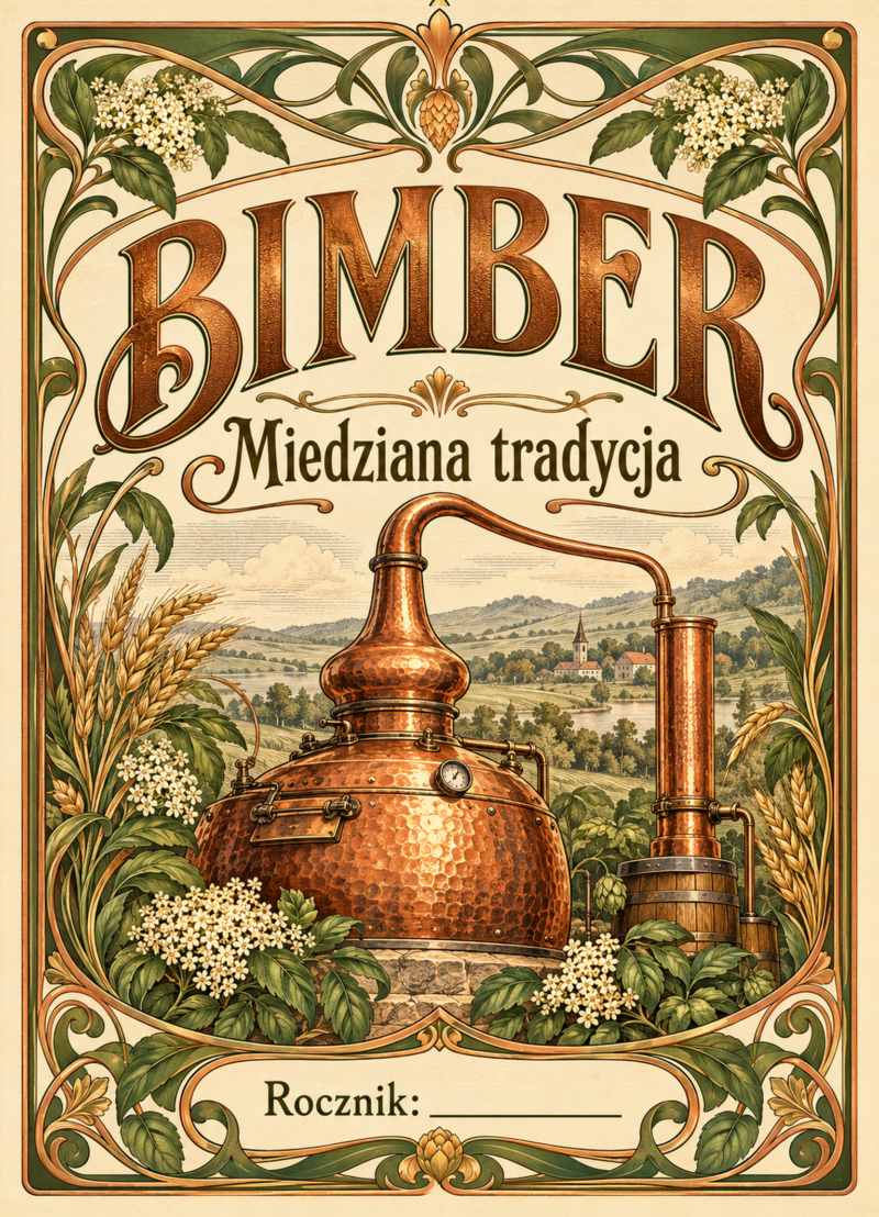 Etykiety na bimber – Bimber – Miedziana tradycja