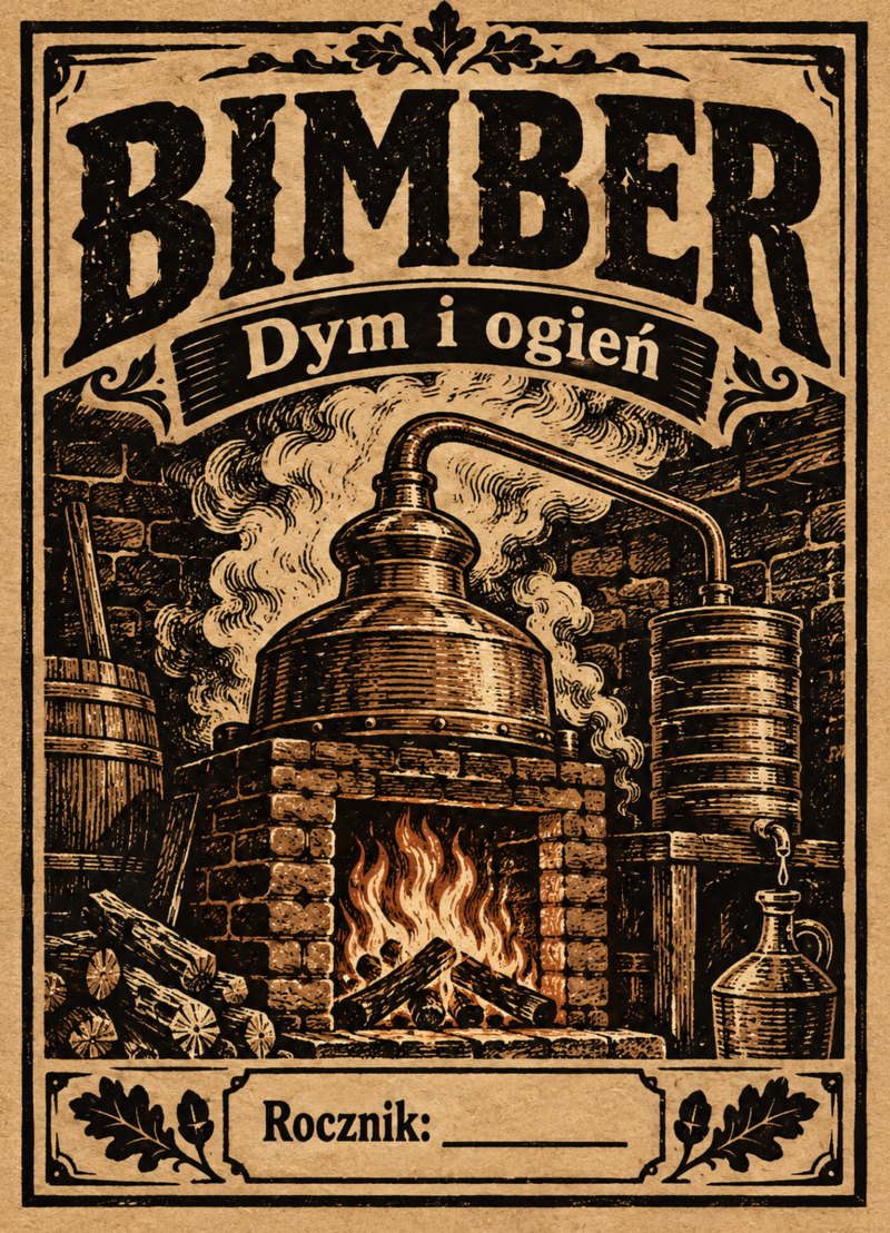 Etykiety na bimber – Bimber – Dym i ogień