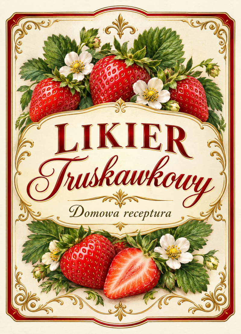 Etykiety na likier – Likier truskawkowy