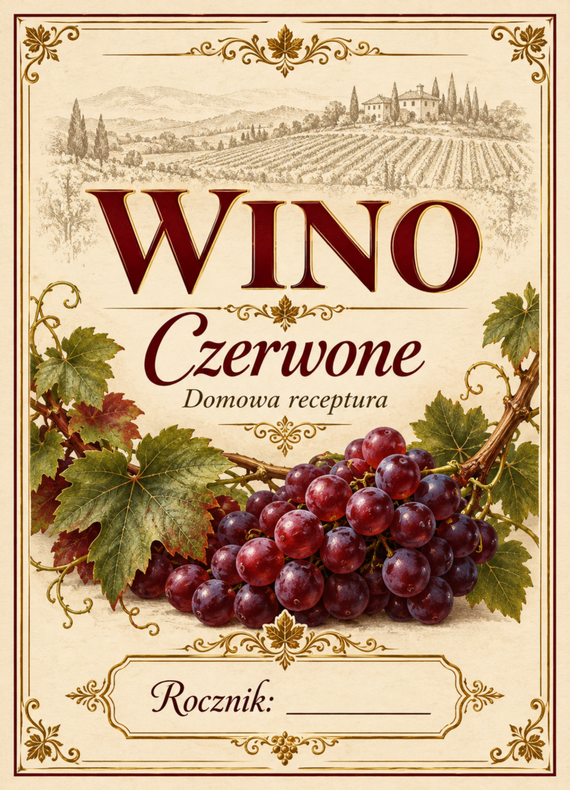 Etykiety na wino – Wino czerwone