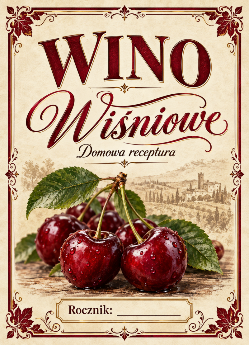 Etykiety na wino – Wino wiśniowe