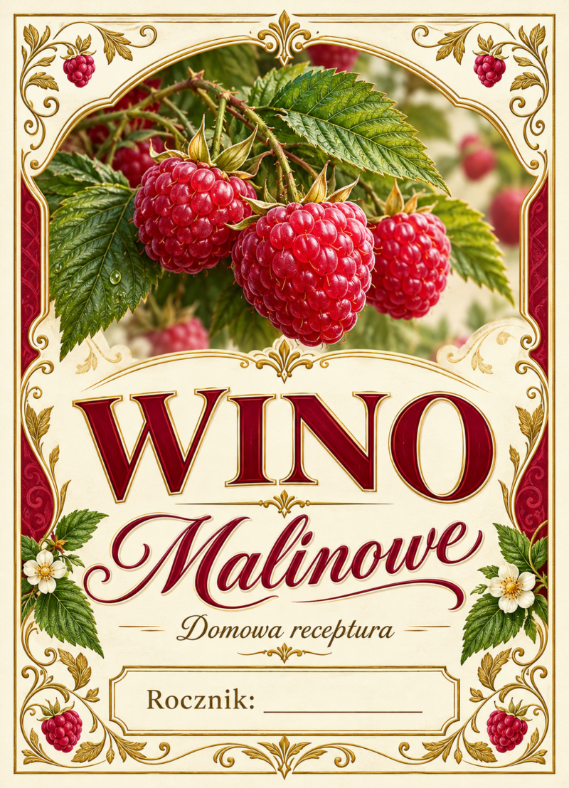 Etykiety na wino – Wino malinowe