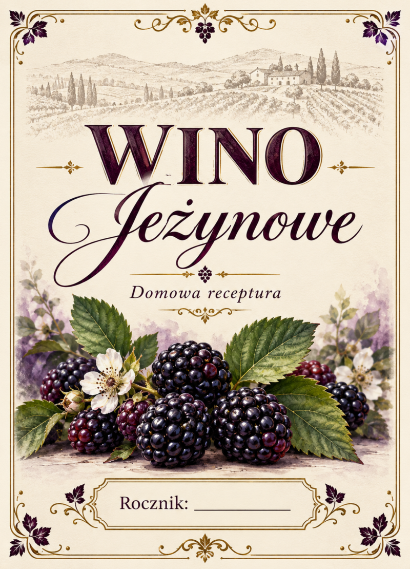 Etykiety na wino – Wino jeżynowe