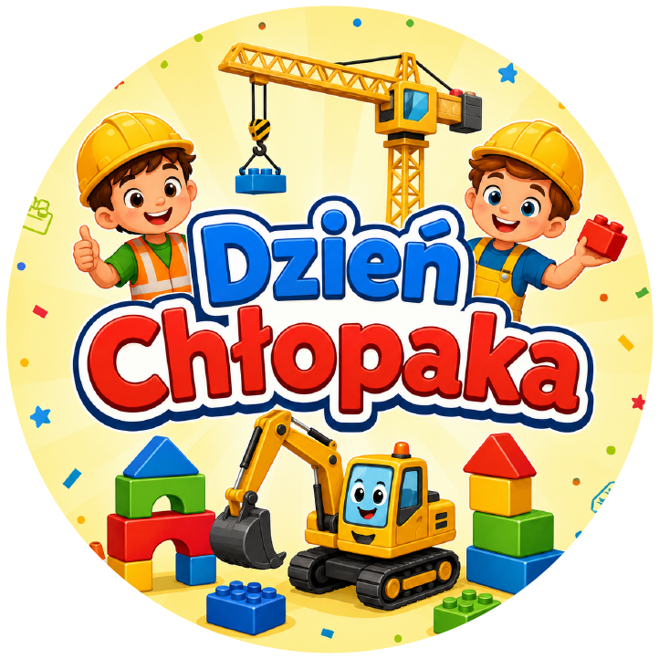 naklejki na Dzień Chłopaka koparka i klocki