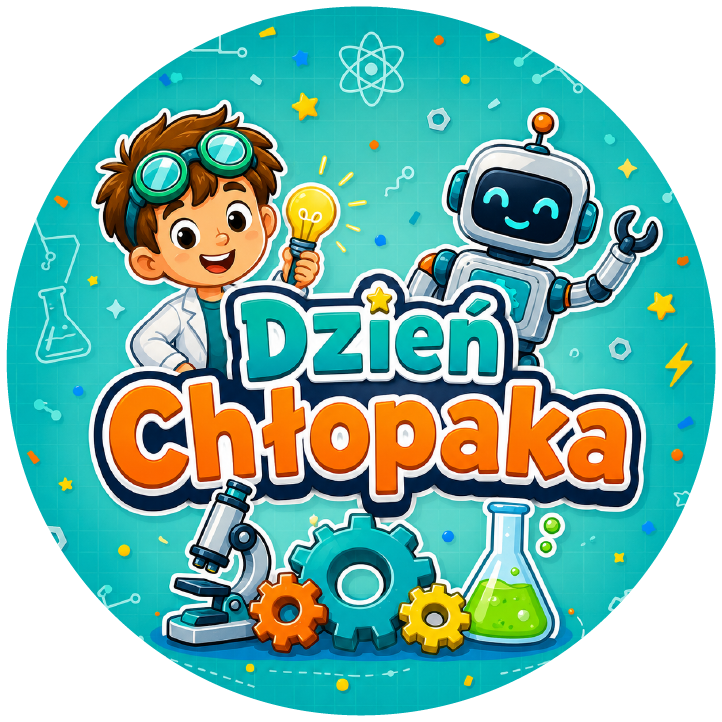 naklejki na Dzień Chłopaka naukowiec i robot