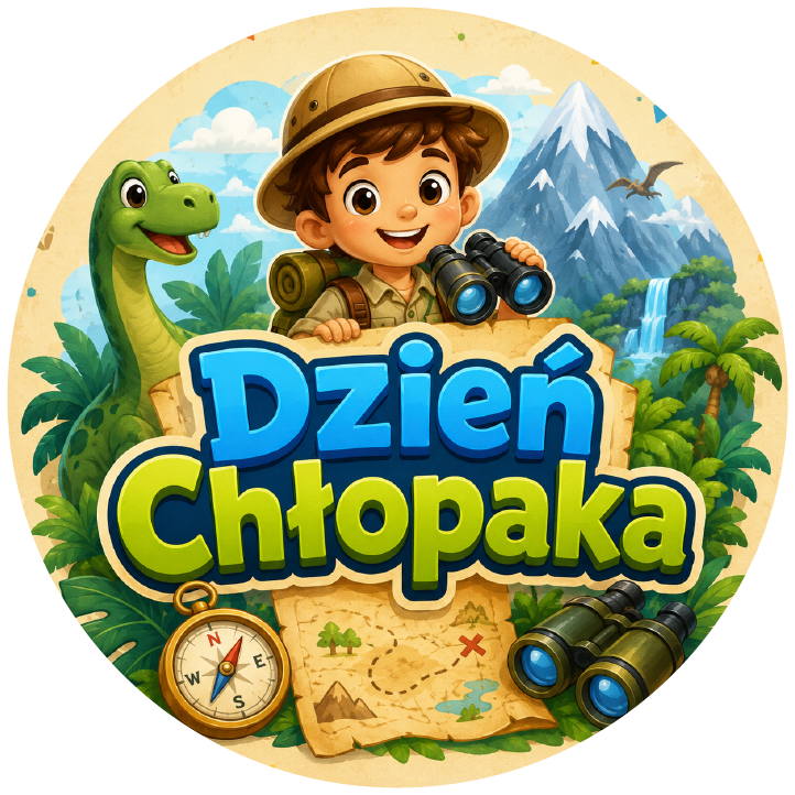 naklejki na Dzień Chłopaka mały odkrywca i dinozaur