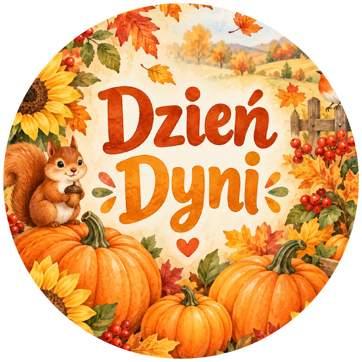 naklejki na Dzień Dyni wiewiórka