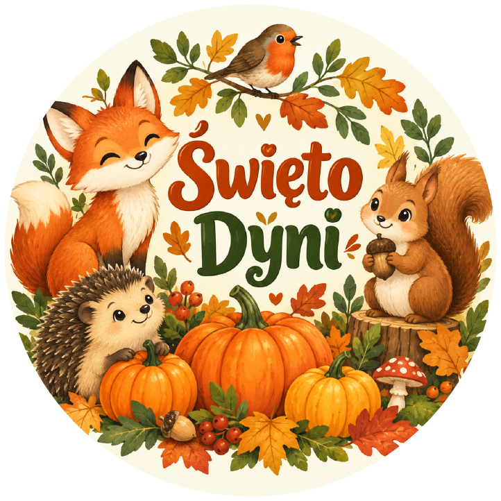 naklejki na Święto Dyni lisek i wiewiórka