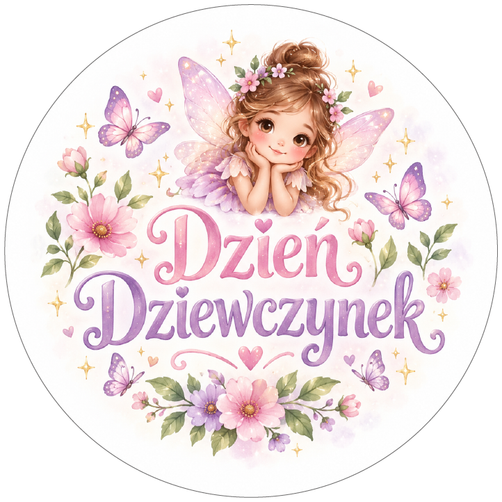 naklejki na Dzień Dziewczynek wróżka kwiaty i motyle