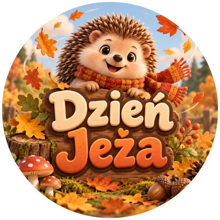 naklejki na Dzień Jeża jeż w szaliku