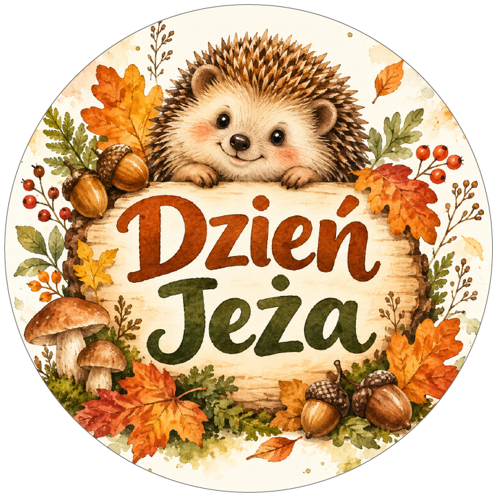 naklejki na Dzień Jeża akwarelowy jeż