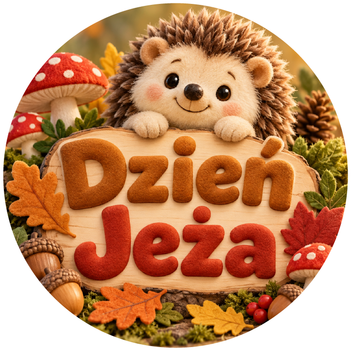 naklejki na Dzień Jeża pluszowy jeż