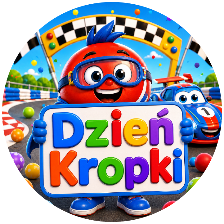 naklejki na Dzień Kropki wyścigowe z autem