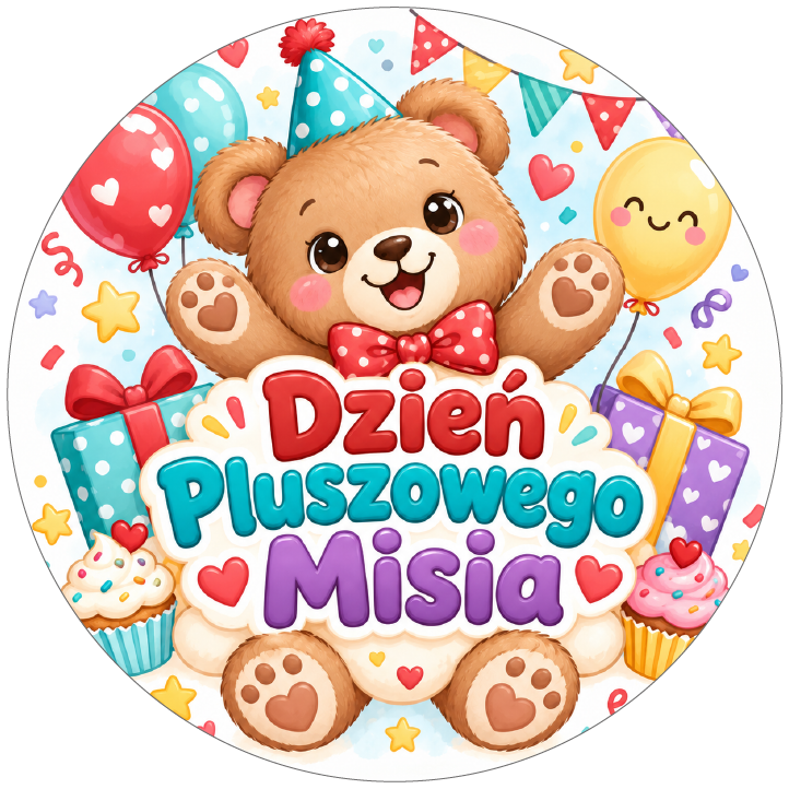 naklejki na Dzień Pluszowego Misia urodzinowy miś