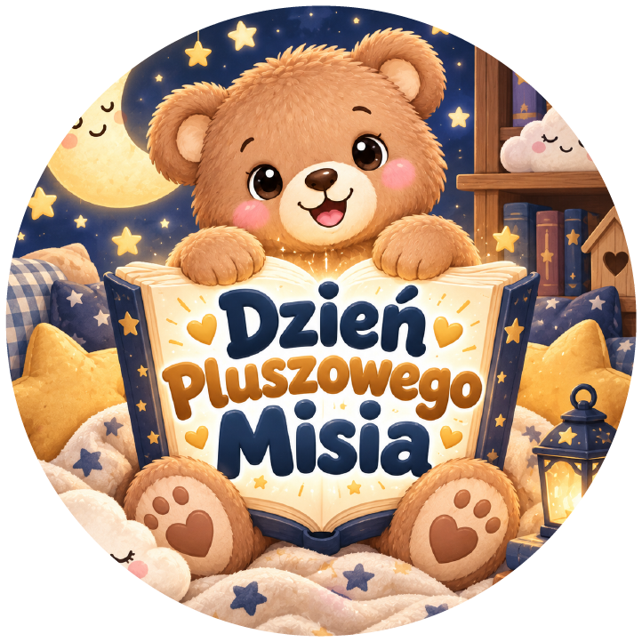 naklejki na Dzień Pluszowego Misia nocna bajka z misiem