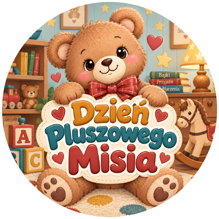 naklejki na Dzień Pluszowego Misia miś w pokoju zabaw
