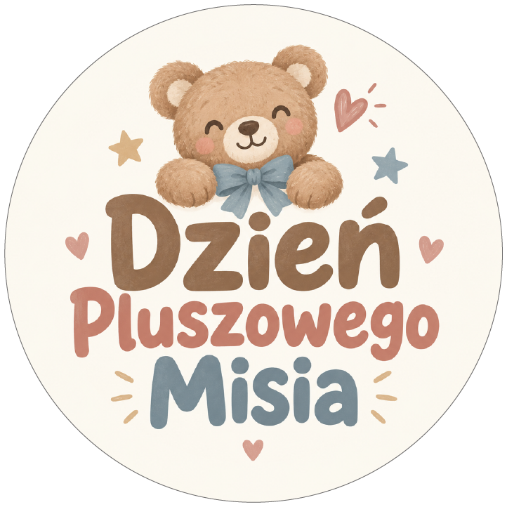 naklejki na Dzień Pluszowego Misia delikatny miś z kokardką