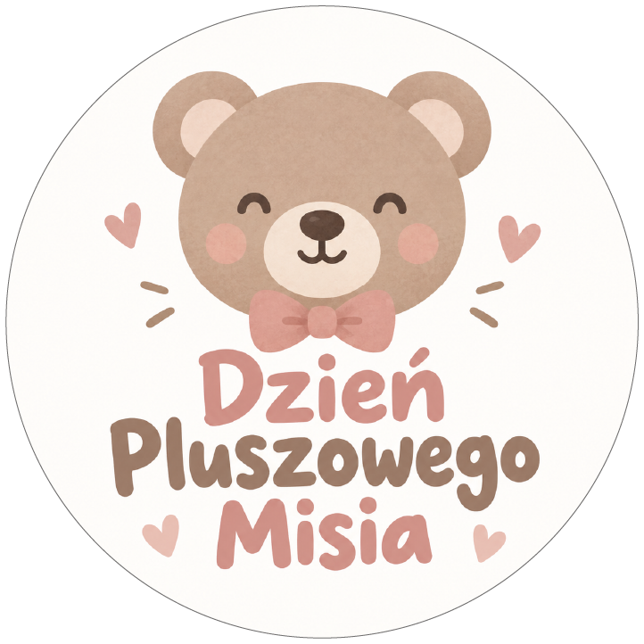 naklejki na Dzień Pluszowego Misia uroczy miś w płaskim stylu