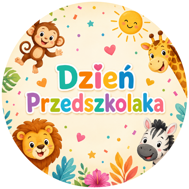naklejki na Dzień Przedszkolaka safari i zwierzątka