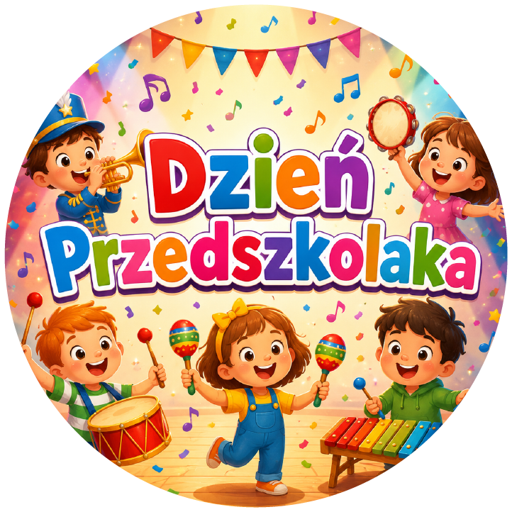 naklejki na Dzień Przedszkolaka muzyka i instrumenty
