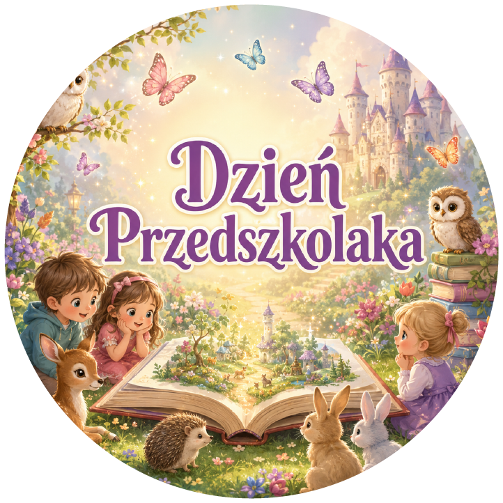 naklejki na Dzień Przedszkolaka bajkowa książka i zamek