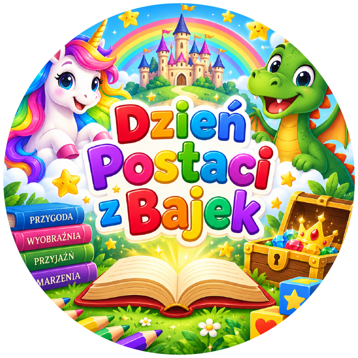 naklejki na Dzień Postaci z Bajek jednorożec i smok