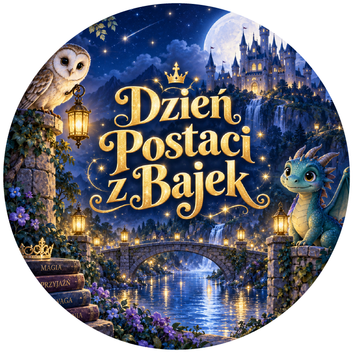 naklejki na Dzień Postaci z Bajek nocny zamek i smok