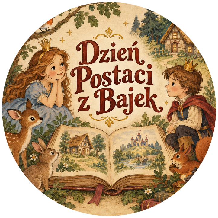 naklejki na Dzień Postaci z Bajek księżniczka i książę retro